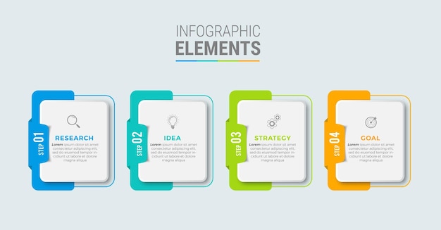 Vektor schritte infografischen design