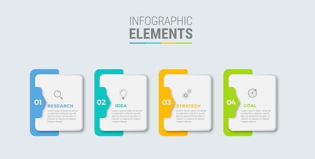 Schritte infografischen Design