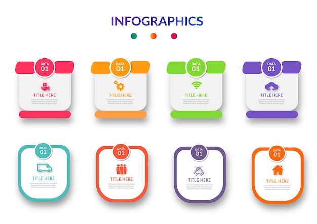 Schritte oder Prozesse Flussdiagramm Infografiken Elemente Template-Design