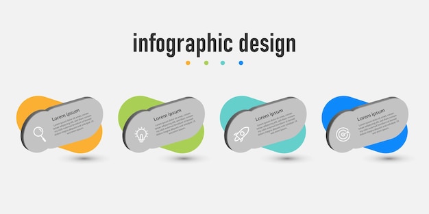 Schritte präsentation business infografik 3d-vorlage mit 4 optionen