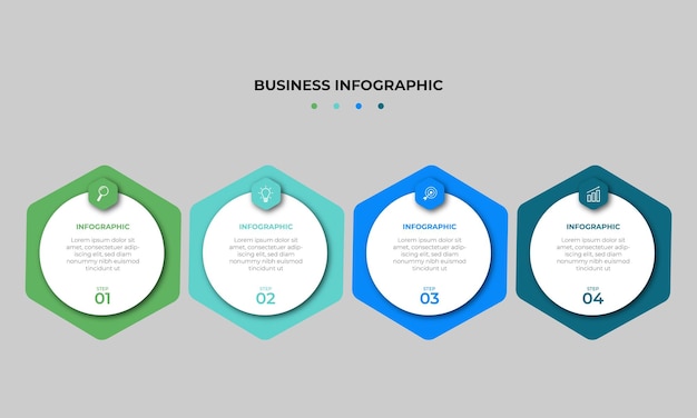 Schritte timeline infografiken designvorlage