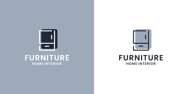 Schubladenmöbel-logo-design für wohnmöbelunternehmen und holzarbeiten