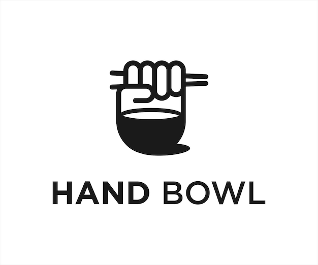 Schüssel-hand-logo oder hand-symbol