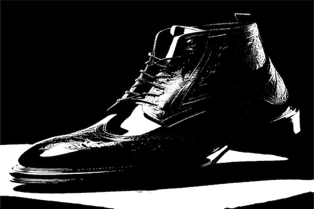 Vektor schuh schwarz-weiß textur vektor illustration bild überlagerung monochrom grunge hintergrund textur