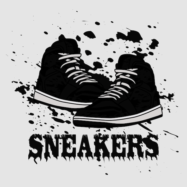 Schuh, Sneaker, Schuhe, Vektor, Und, Illustration