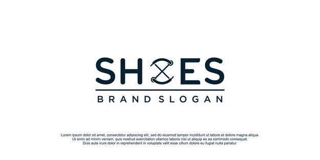 Schuhe-Logo-Design mit kreativer Stilidee, Vektorillustration