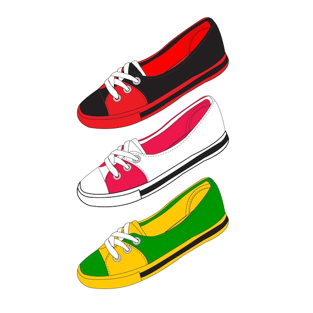 Schuhe und schuhe vektor material. illustration