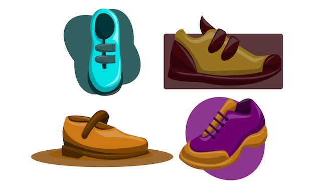 Vektor schuhe zurück zu schule vorlage vector set