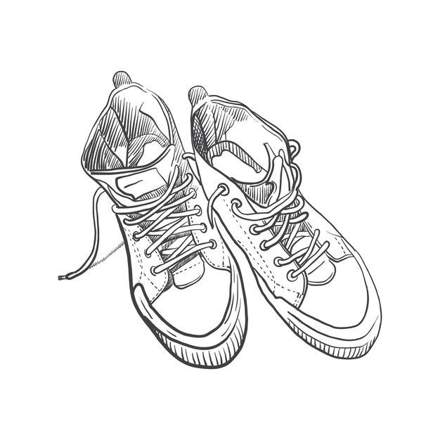 Schuhgrafische zeichnung von hand vektorillustration