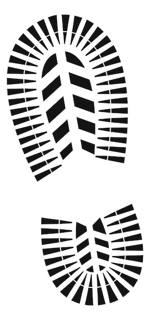 Vektor schuhsohle schwarzer stempel. fußabdruck-symbol