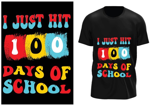 Vektor schul-t-shirt-designs 100 tage schule t-shirt schule t-shirt-design