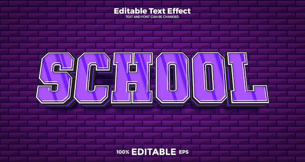 Schulbearbeitbarer text-effekt im modernen trend-stil
