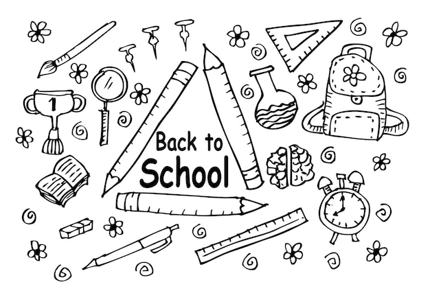 Schulbedarf Doodle Back School