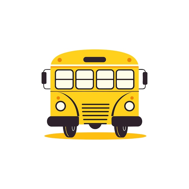 Schulbus-Symbolsilhouette auf weißem Hintergrund