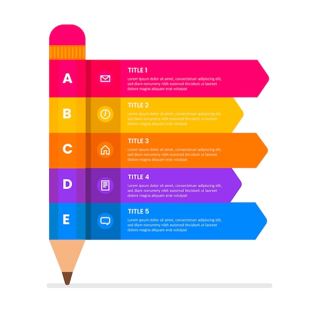 Vektor schulinfografiken in flachem design