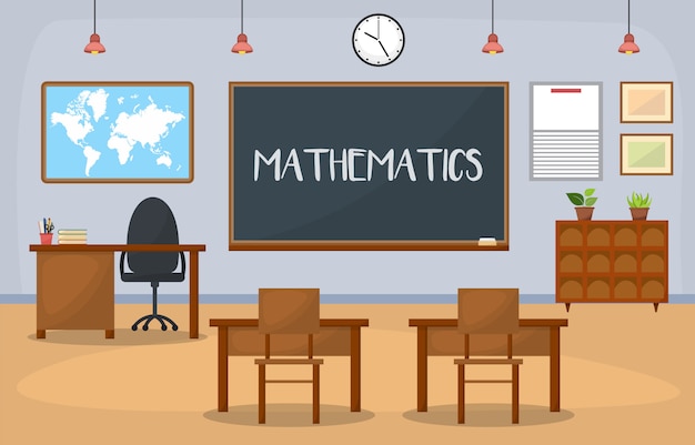 Schulklassenzimmer-innenraum-tafel-möbel-wohnung