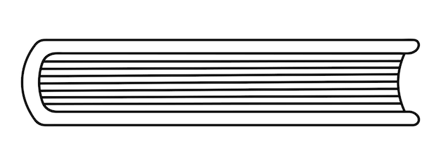 Vektor schullehrbuch geschlossenes unteransichtsbuch im doodle-stil