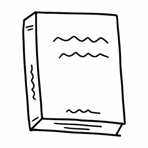 Schullehrbuch vektor-doodle-illustration buch zum lesen postkarten-dekorelement