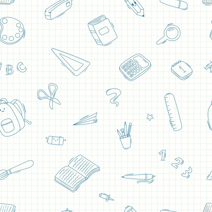 Schulmaterial, Schreibzubehör Illustration