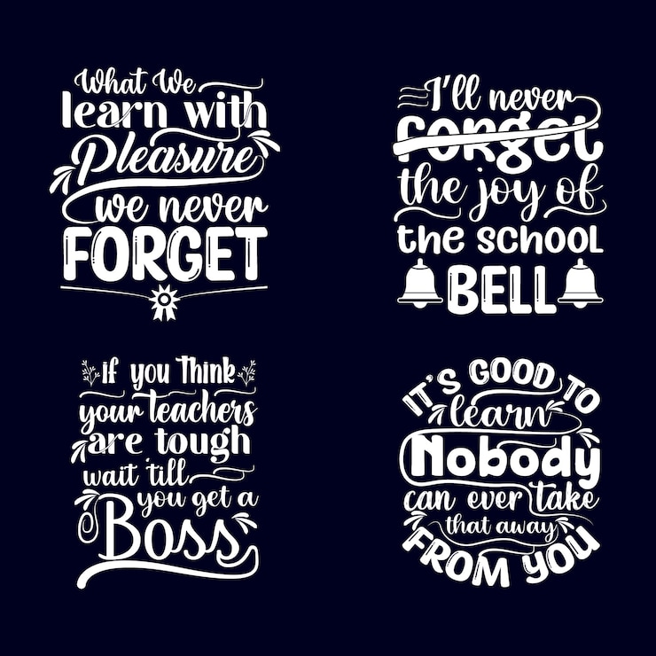 Schulmotivierende Zitate Typografie T-Shirt Design