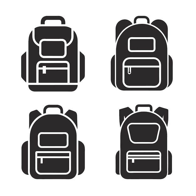 Schultaschen-Logo-Ikonen-Vektor-Set für moderne Designprojekte