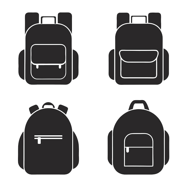 Schultaschen-Logo-Ikonen-Vektor-Set für moderne Designprojekte