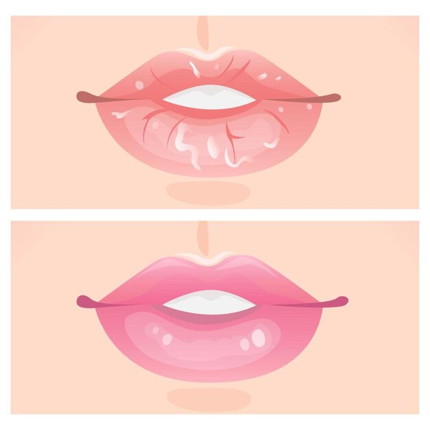 Schuppige Lippen und schöne Lippen