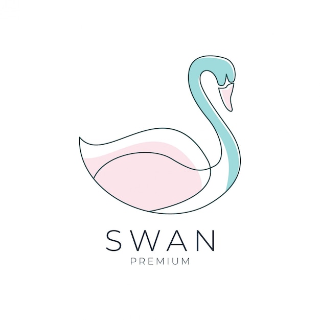 Schwan feminin und premium-logo