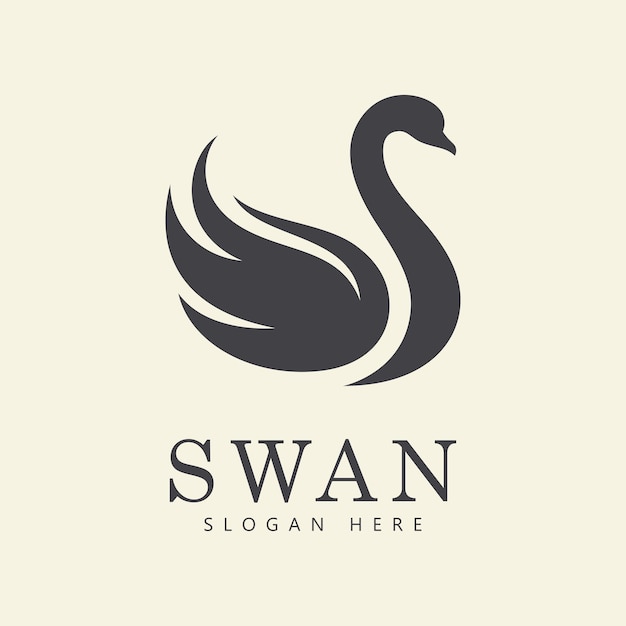 Vektor schwan-logo-vektor abstraktes minimalistisches logo-symbol schwan