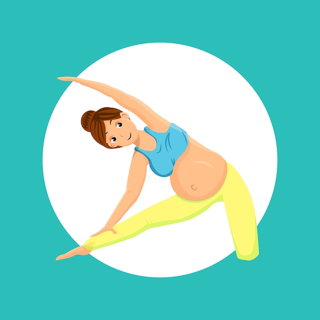 Schwangere Frau, die Yoga-Pose-Illustration tut