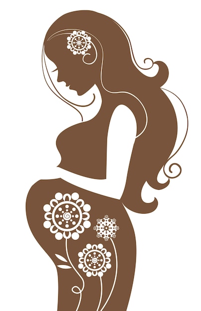 Schwangere Frau in Blumen