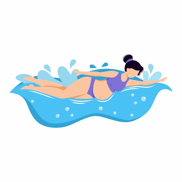 Schwangere Frau schwimmt im Pool Sport und Freizeit Schwimmen lernen Schwangerschaft und Mutterschaft