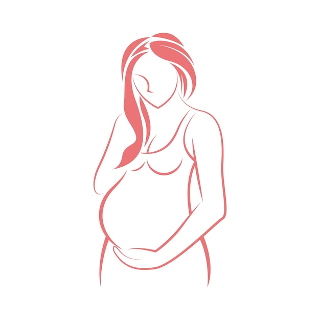 Schwangerschaftslogoikonen-Designillustration