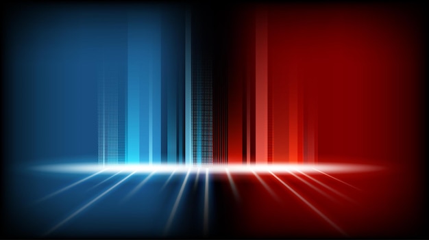 Schwarz abstrakt rot und blau technolofy geometrischer Hintergrund elegant futuristisch glänzendes Licht