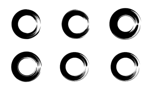 Schwarz-Pinsel-Strich-Set