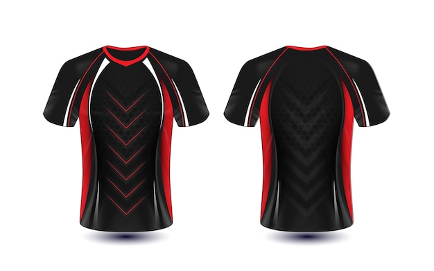 Schwarz rot und weiß layout e-sport t-shirt design-vorlage