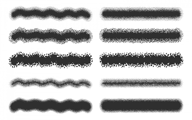 Vektor schwarz sprühstriche eingestellt