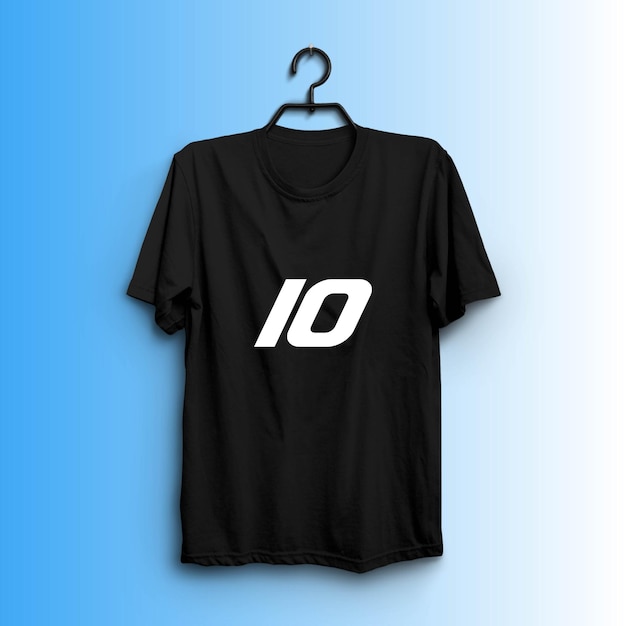 Schwarz T-Shirt-Design mit hoher Auflösung und Schwarz-T-shirt-Mockup-Design