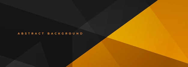 Schwarz und orange modernes abstraktes breites banner mit geometrischen formen schwarz und orange trendiger abstrakter hintergrund