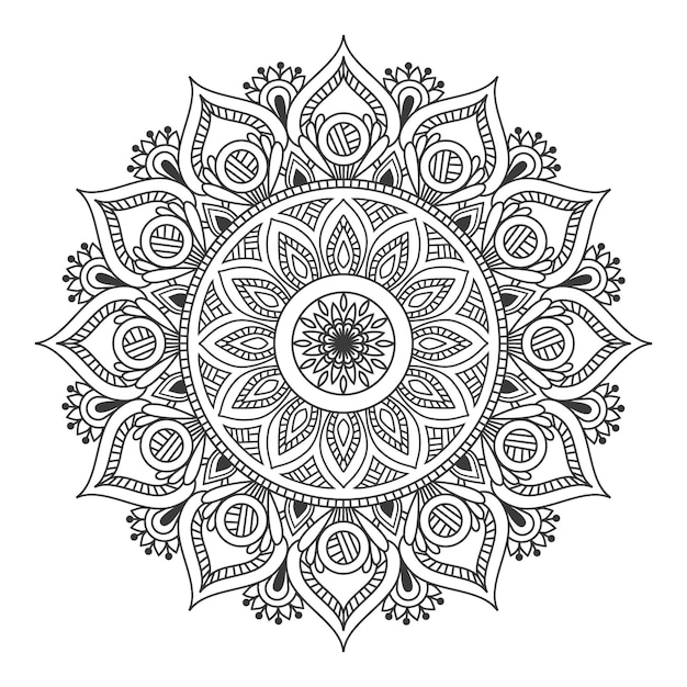 Schwarz-Weiß-Blumen-Mandala-Hintergrund