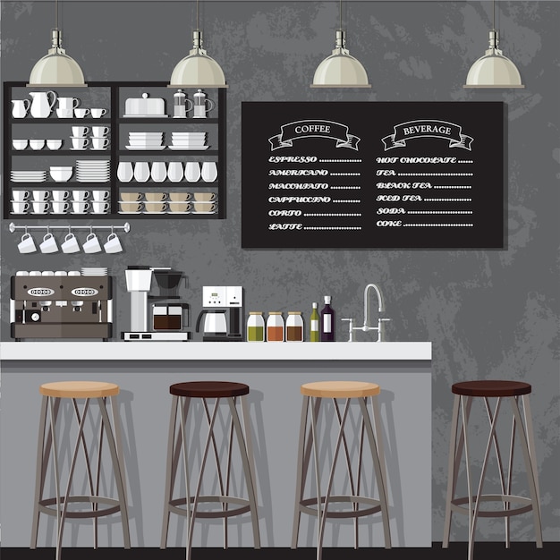 Schwarz-Weiß-Coffeeshop