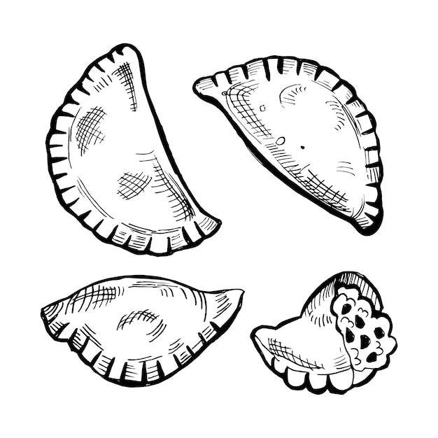 Schwarz-Weiß-Empanada-Sammlung