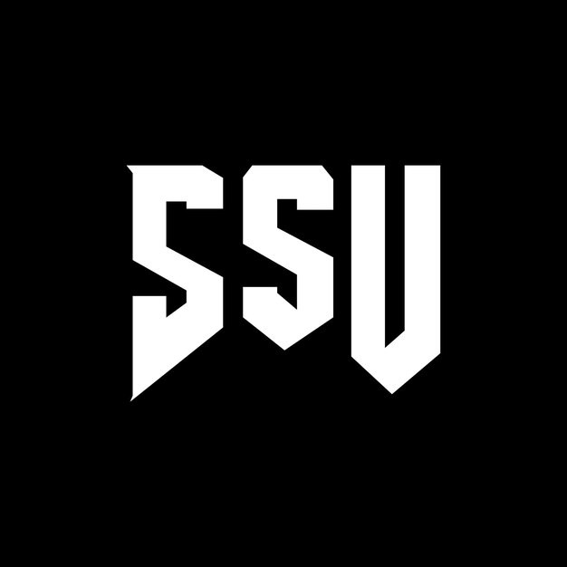 Schwarz-Weiß-Farbkombination SSU-Logo SSU-Vektor SSU-Design SSU-Symbol SSU-Alphabet SSU-Typographie Logo-Design