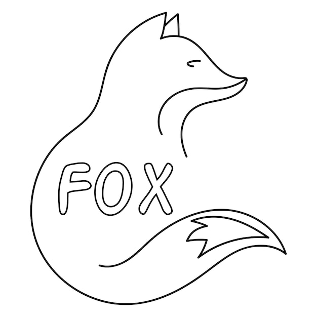 Schwarz-Weiß-Fox-Zeichen Fox-Symbol Fox-Logo-Vektorillustration isoliert auf weißem Hintergrund