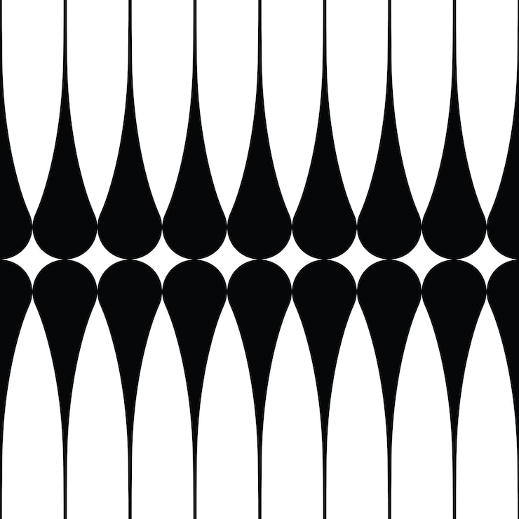 Vektor schwarz-weiß geometrisches nahtloses muster