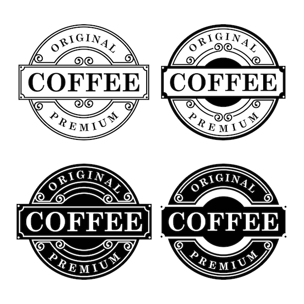 Vektor schwarz-weiß-kaffee-logo-design-vorlage