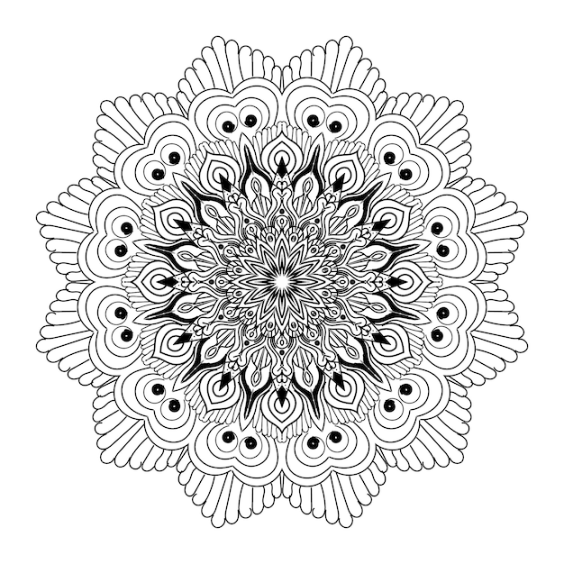 Schwarz-weiß-mandala-hintergrund