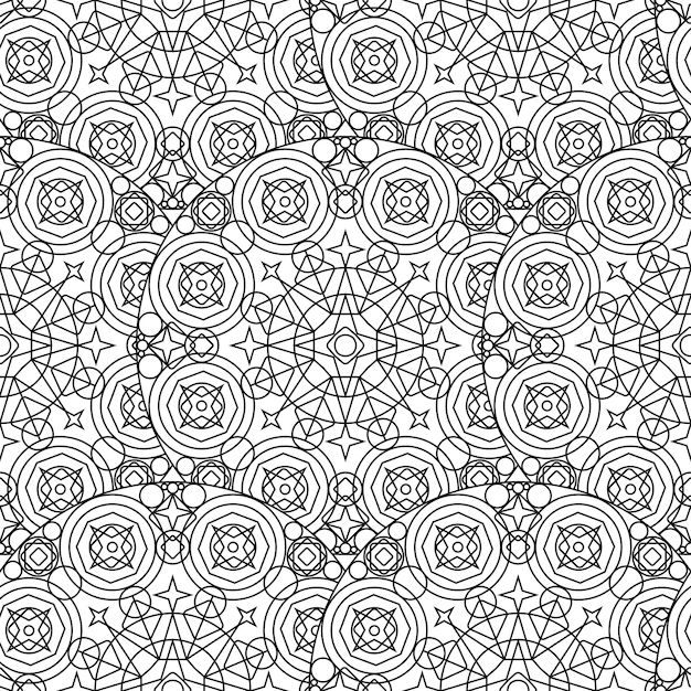 Schwarz-weiß-monochrom-mandala-boho-nahtloses muster