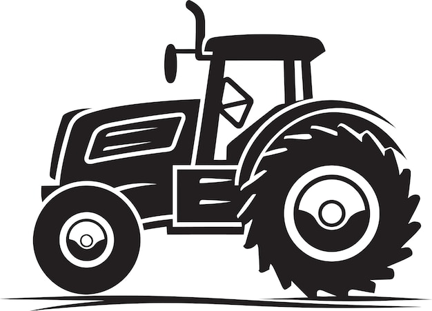 Vektor schwarz-weiß-traktor-symbol traktor-linien-kunst-illustration