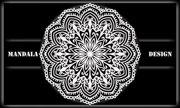 Schwarz-weiß-verzierung. mandala-design. abstraktes hintergrunddesign.